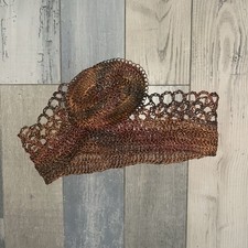 Vintage BELT Metallic Crocheted BOHO HANDMADE Rainbow Copper Wire Bohemian