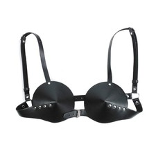 Womens Leather Bullet Cup Bra Body Harness Adjustable Buckle Punk Lingerie