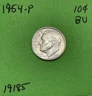 1954 P Roosevelt Dime 10c BU Uncirculated Mint State 90% Silver