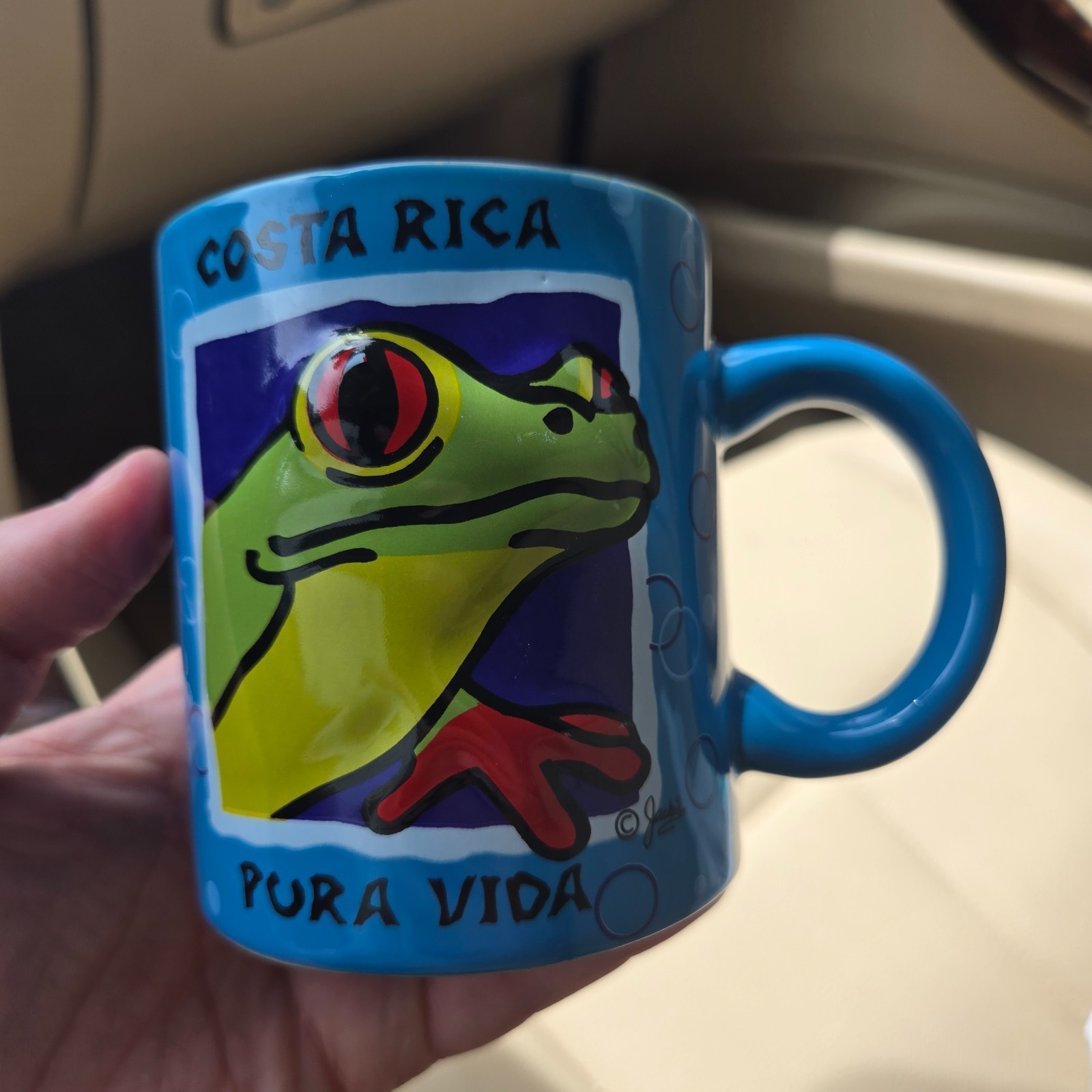 Pura Vida Green Tree Frog 3D Costa Rica Souvenir Tea Coffee Cup Mug