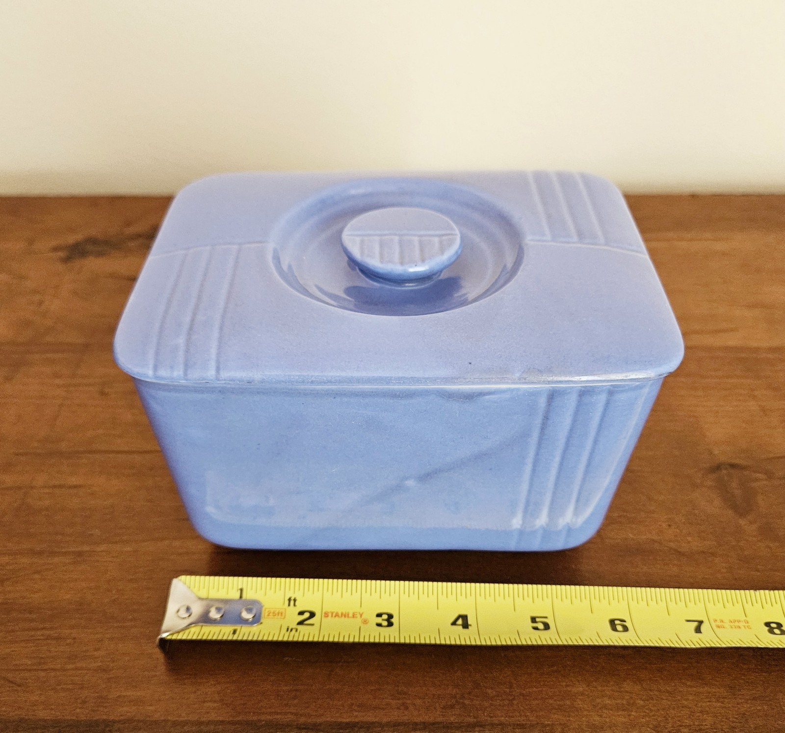 Vintage Hall China Co Westinghouse Blue Lidded Refrigerator Dish