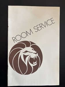 Vintage MGM Grand Las Vegas Room Service Menu