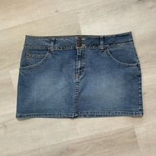 Jordache Low Rise Stretch Womens Denim Mini Skirt Medium Wash SIze 15 8315