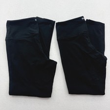 PINK Victoria's Secret Leggings Womens XL Black 2 Pack High Waist Cotton Stretch