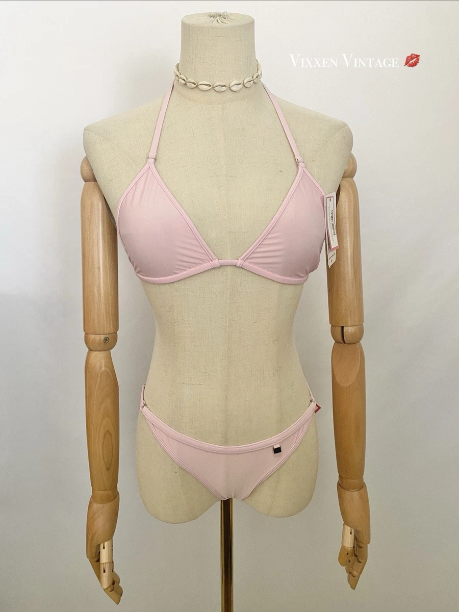 Bikini Wicked Weasel - Haut Triangle & Bas Brésilien En Lycra Framboise - Taille M