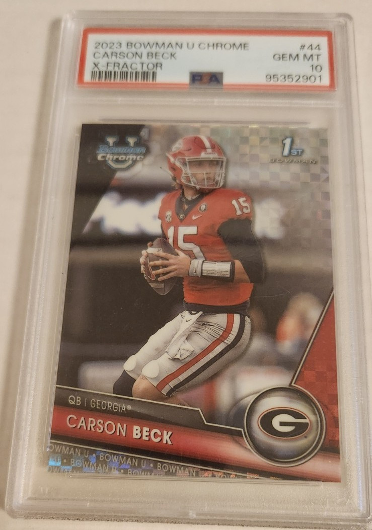 Carson Beck 2023 Bowman U Chrome X-Fractor PSA 10