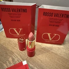2 X Rosso Valentino 101A Hot Beige Satin Lip Color Intense 0.03oz Mini Lipstick