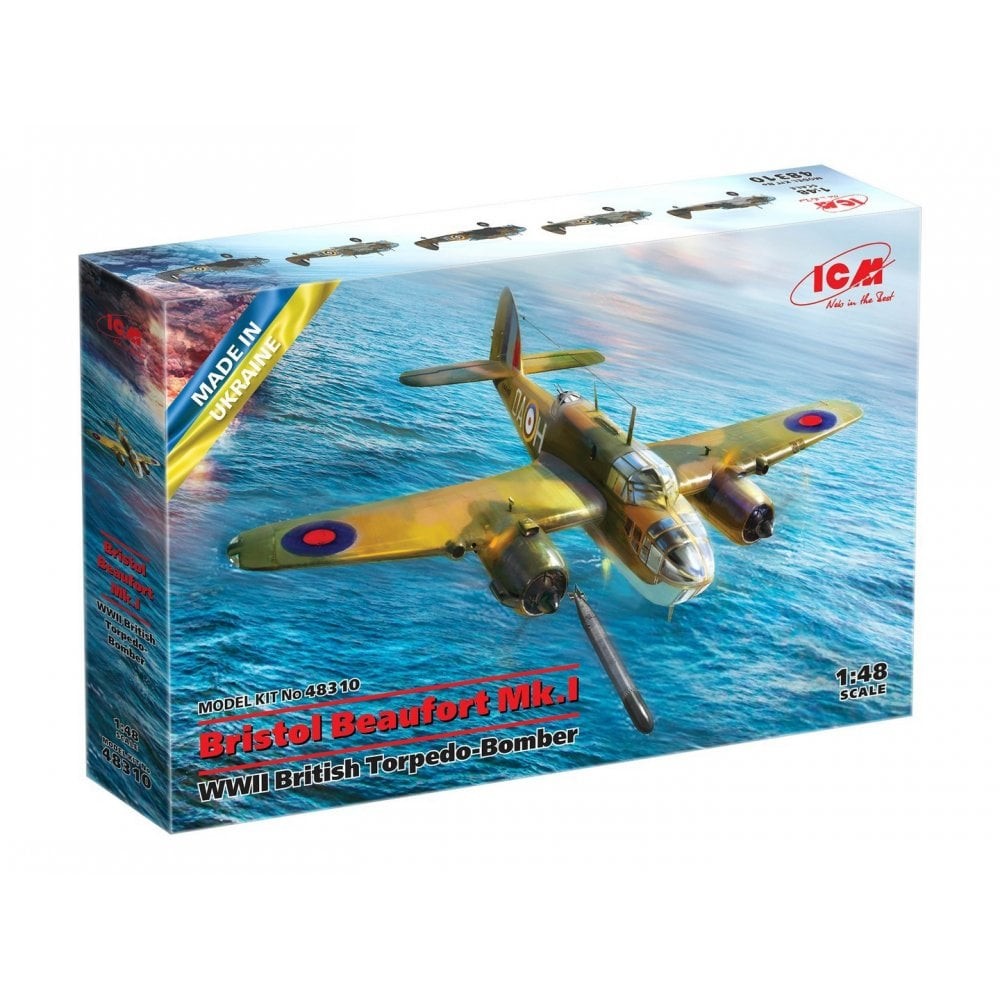 ICM 1:48 Bristol Beaufort Mk.I, WWII British Torpedo-Bomber Aircraft Model Kit