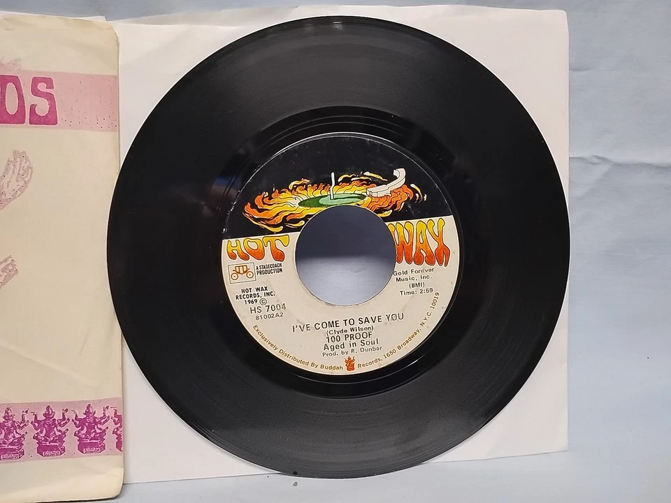 100 Proof Aged In Soul Somebody's Been Sleeping 45 RPM Hot Wax HS 7004 1969 - Image 3 of 4