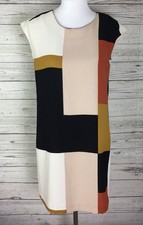 Ann Taylor LOFT Shift Dress Size XS Women's Multicolor Colorblock Sleeveless