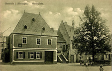 AK GRUSS AUS OESTRICH WINKEL RHEINGAU TAUNUS MARKTPLATZ STRASSENANSICHT UM 1910