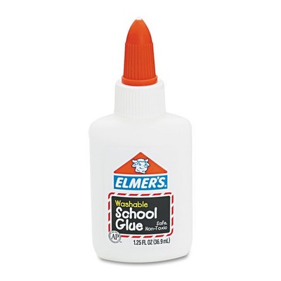 Elmer's E301 Washable School Glue, 1.25 oz, Liquid Oz, White 