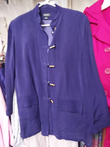 VINTAGE SHOMI SEIDE LILA JACKE GRÖSSE 12 - Bild 5 von 9