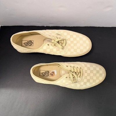 Vans Authentic Checkerboard Suede Cream Tan Low Top Sneakers Mens 12