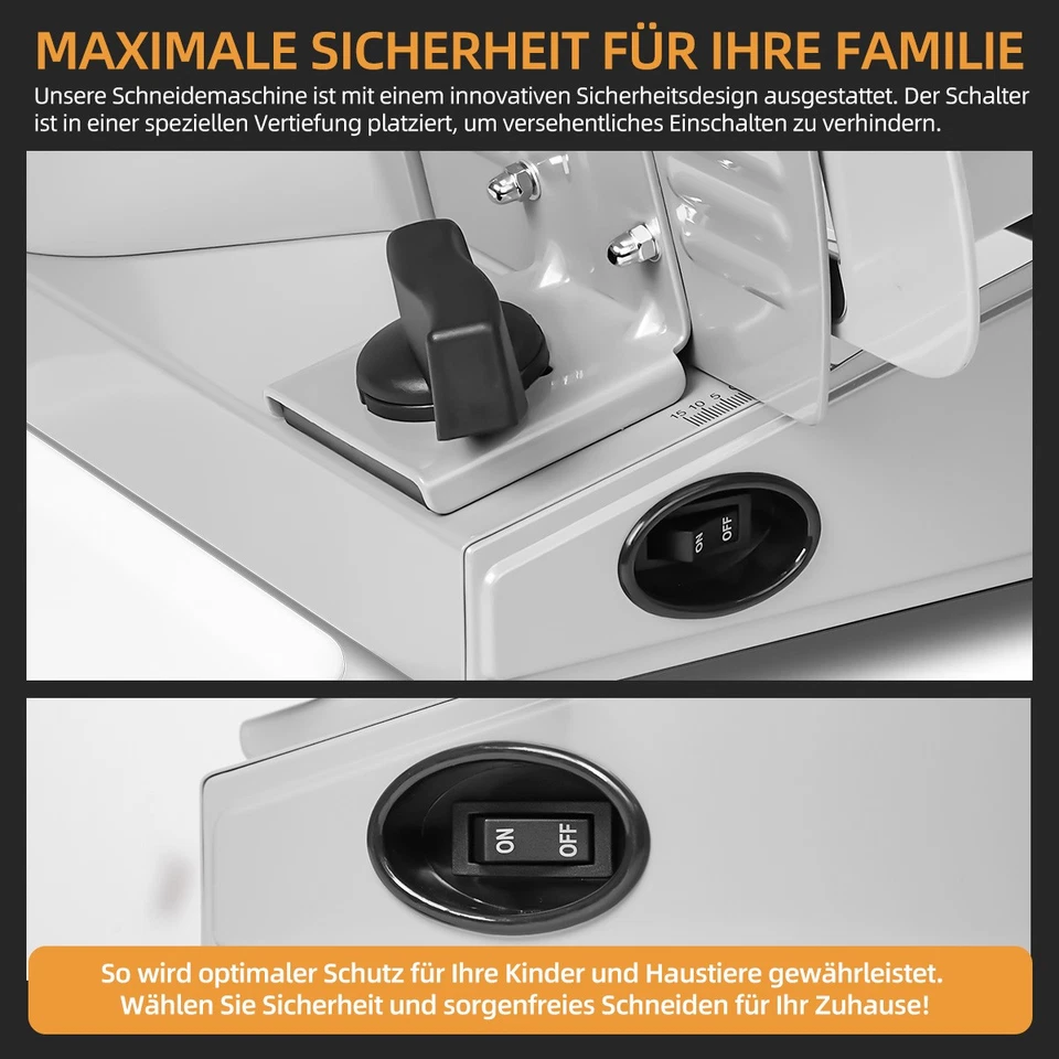 Allesschneider elektrische Brotmaschine Wurstschneider 200W Schneidemaschine - Bild 4 von 4