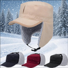 Winter Warm Hunting Fleece Hat Ear Flaps Windproof for Cold Weather with Visor