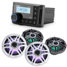 Clarion CMM-10 Marine Source Unit with 2 CMSP-771RGB-SWG 7.7-inch Premium M...