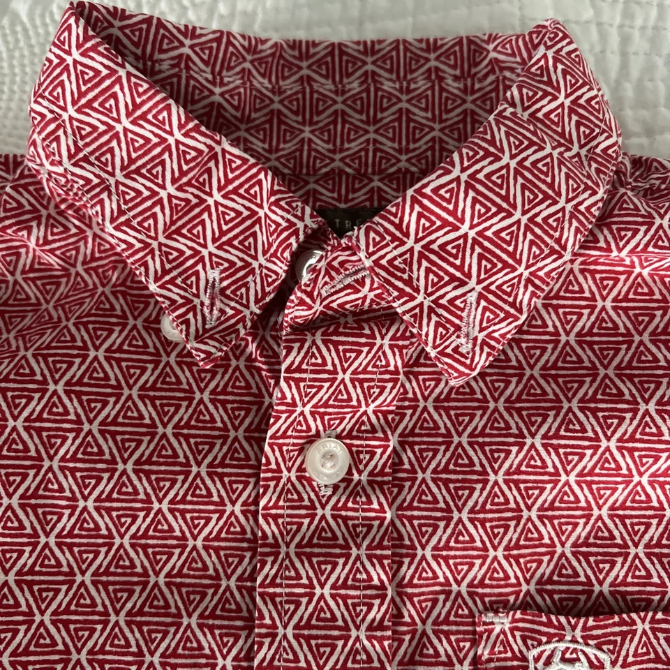 Ariat Niños XS/Tp (7) Manga Larga Color Rojo con Un Patrón Foto 3 de 4