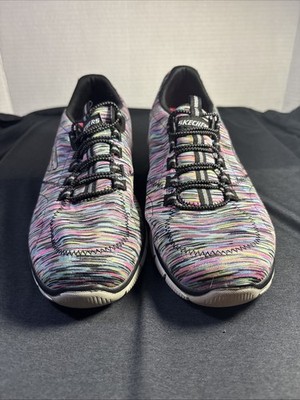 Skechers Womens Empire Game On Black Multicolor SlipOn Athletic Shoes US Sz 8.5