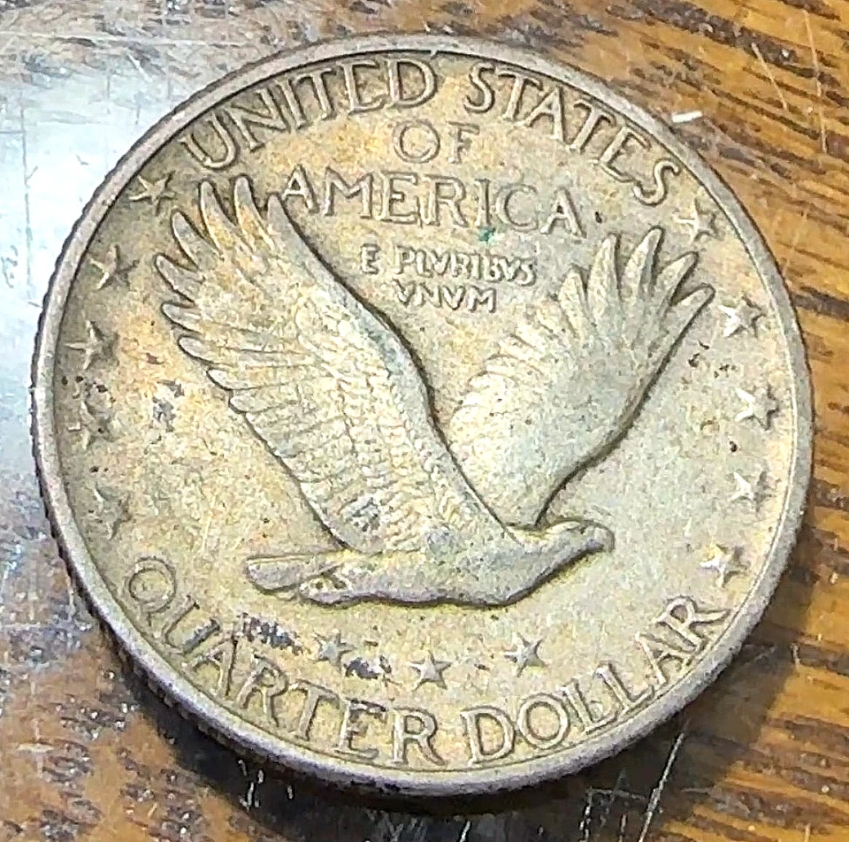 1927 Standing Liberty Quarter Nice Original XF/AU Neat Patina CHRC - Image 2 of 2