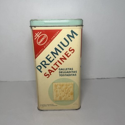 Vintage Nabisco Premium Saltine Thin Crisp Crackers Metal Tin with Lid 1950's