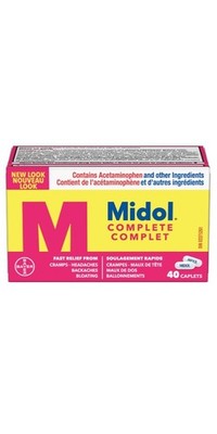 Midol Complete, Fast Multi-Symptom Period pain relief from Cramps