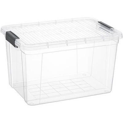 Superio Clear Storage Box with Lid 26.5 Quart Plastic Container Bins Organizers