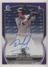 2023 Bowman Chrome Prospect Purple Refractor /250 Dario Borrero Darío Auto 3q5