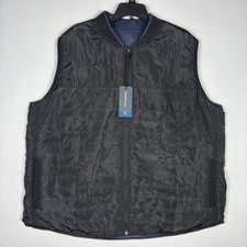 Kenneth Cole Quilted Vest Womens 1X Black Rev...