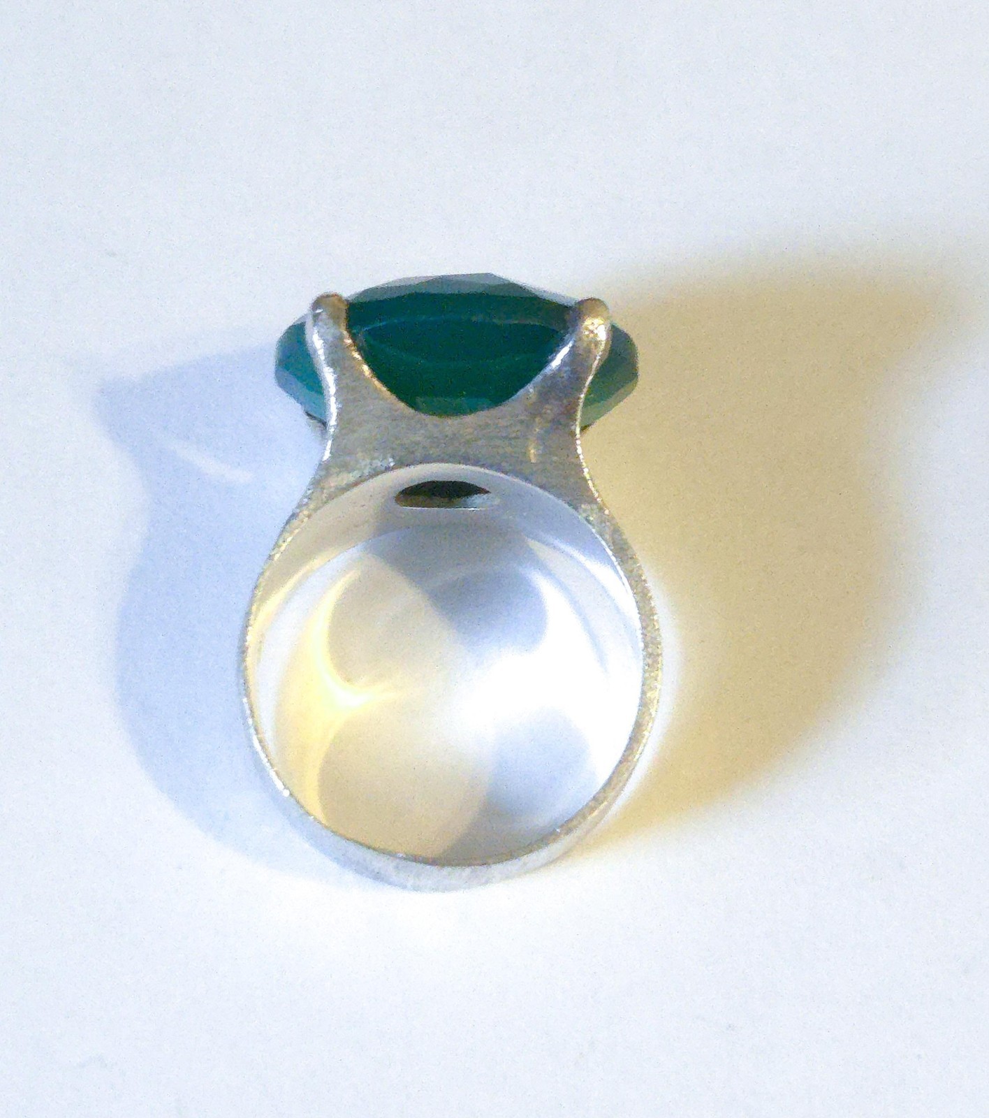 Green Onyx 925 Solid Sterling Silver Statement Ri… - image 4