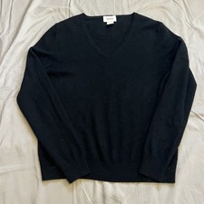 Neiman Marcus 100 Cashemere Black Knit Sweater Size Large