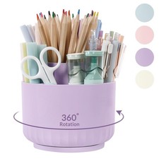 360 Degree Rotating Desk Organizer Dualpurpose Pencil Pen Holder For Desktop Rot