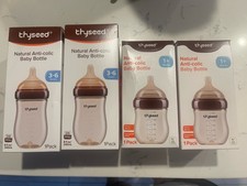 Thyseed Anti-Colic Baby Bottles 4 Pack PPSU Natural 5oz 8oz Newborn Infant Set