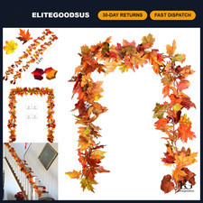 2 Pack 5.9Ft Autumn Maple Leaf Garland - Artificial Fall Foliage Decor for Home,