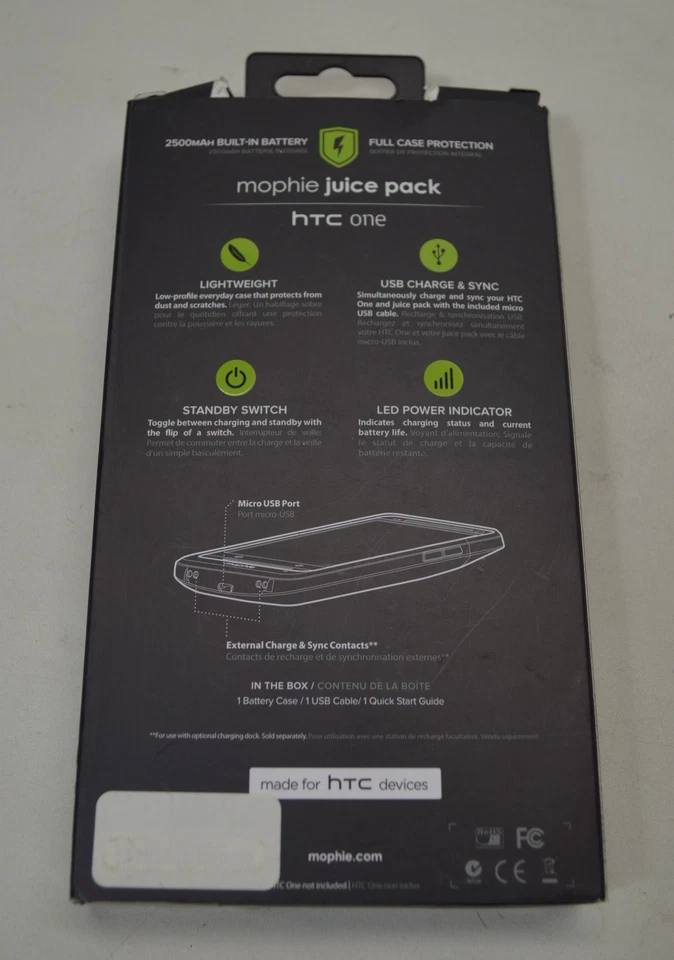 Mophie Juice Pack Estuche Batería Recargable para HTC ONE Foto 2 de 4