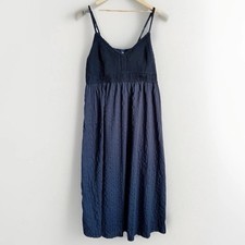 Old Navy Boho Cottagecore Dress XXL Navy Crochet Empire Waist Vacation Resort