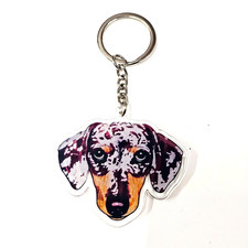 Dachshund Dog Acrylic Keychain Cute Wiener Doxie Puppy Face Gift Purse Backpack