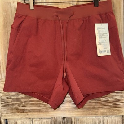  NWT Lululemon Men s Zeroed In Linerless Short 5 - MEDIUM - ROWD/Burnt Red