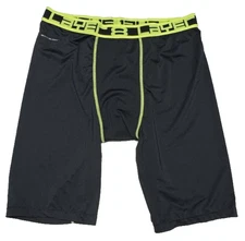 Men's Layer 8 Qwick-Dry Compression Shorts Size Large Black Yellow