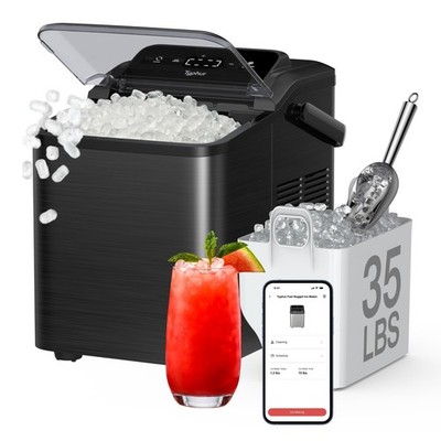 Smart Ice Maker Countertop 35lbs 24H Portable Pebble Nugget Typhur Control Pump