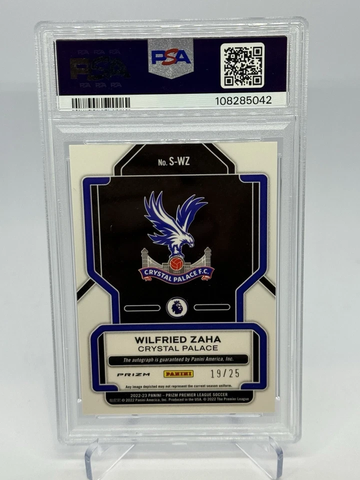 2022 Panini Prizm Wilfred Zaha Premier League Purple Prizm /25 Auto PSA 9 #S-WZ - Image 2 of 2