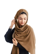 Chiffon Hijab with Rhinestones for Muslim Women Head Scarf with Crystals