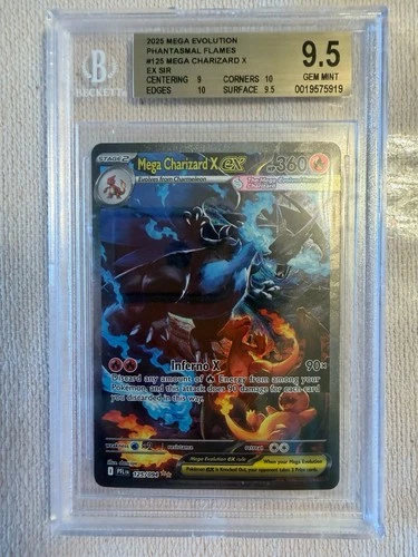 Mega Charizard X EX 125/094 Phantasmal Flames SIR BGS 9.5
