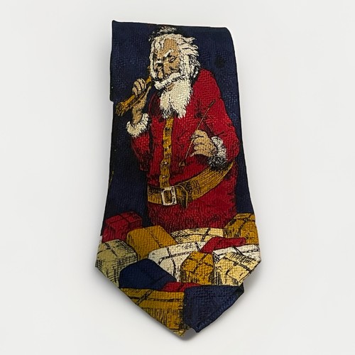 Nordstroms JZ Richards Silk Necktie Santa Claus Christmas Holiday Tie