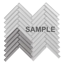 Taupe Gray Cold Spray Crystal Glass Herringbone Mosaic Tile Kitchen Backplash