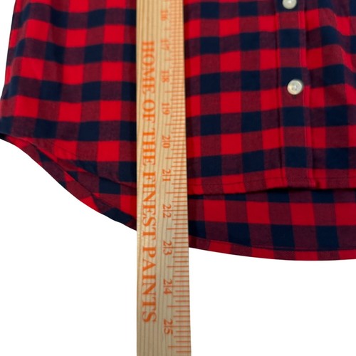 Vineyard Vines Girl Gingham Flannel Shirt Red & Black Buttoned Plaid 12 New Glam - Picture 2 of 9