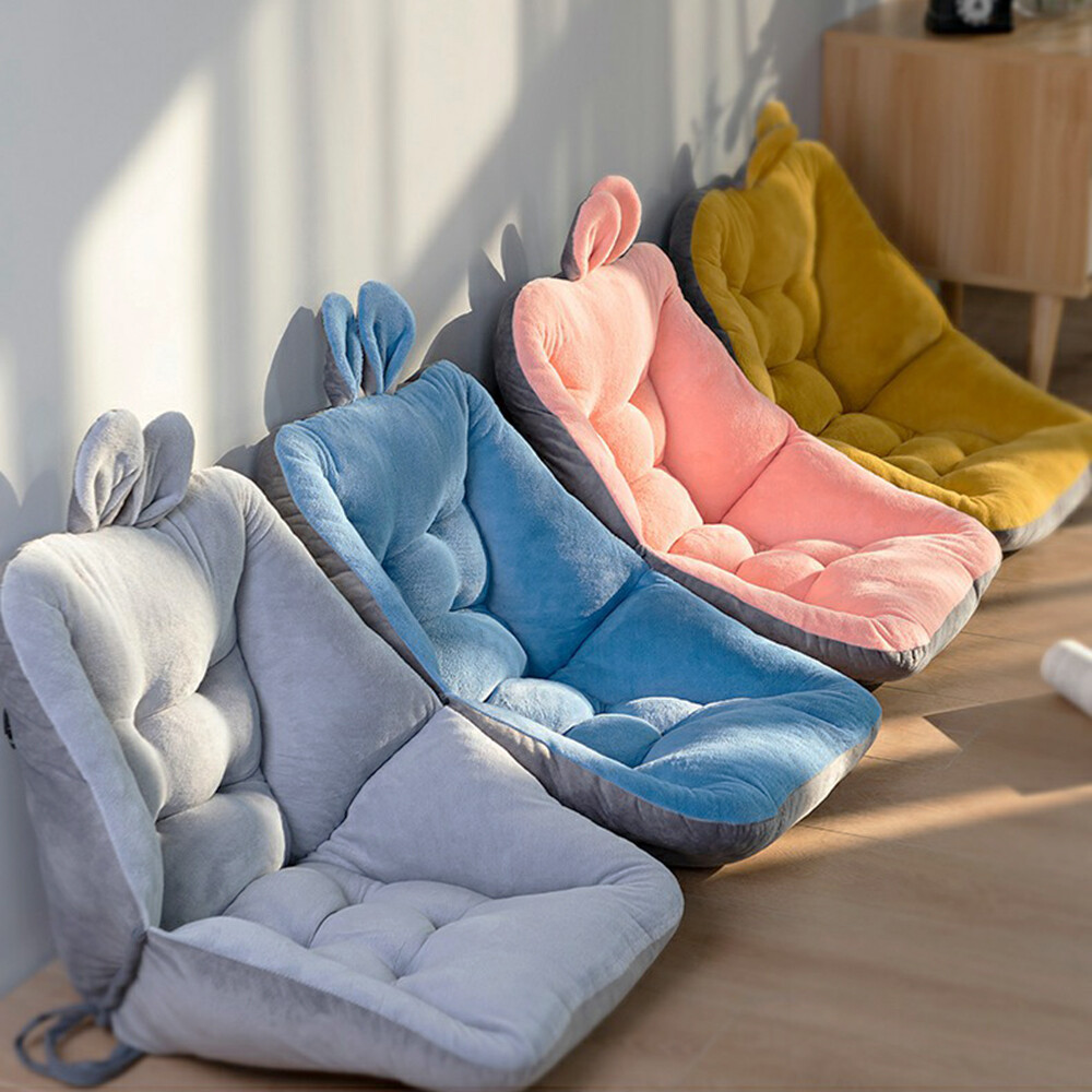 One-Piece Folding Back and Seat Cushion Fleece Warm Chair Pad Semi-Enclosed  Home