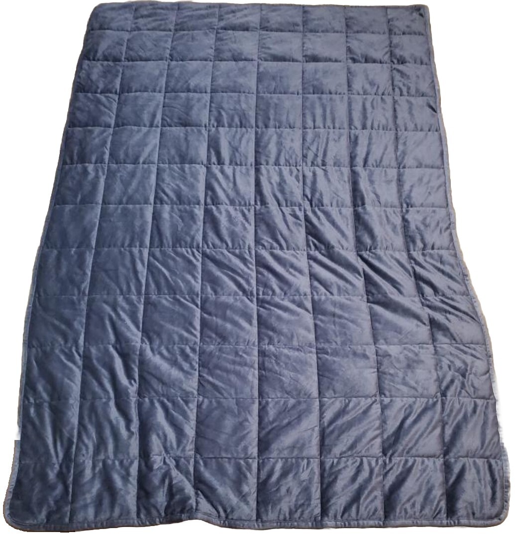 12 LB Weighted Blanket Twin Size 48x72 Blue Glass Beads Cooling Throw-image