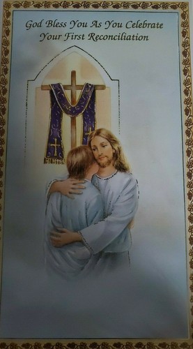'God bless you on your first reconciliation' communion greeting card - Picture 1 of 2