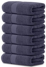 Luxury Navy Blue Hand Towels - Soft Cotton Absorbent Hotel towel 6-Pack